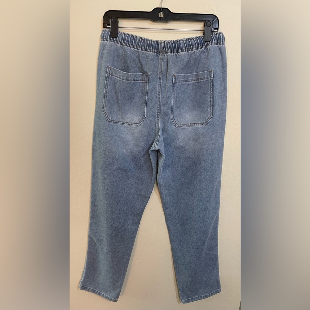 Berkley Jensen Women’s Joggers Denim High Rise Relaxed Pull On Pant Sz Medium - Picture 14 of 17